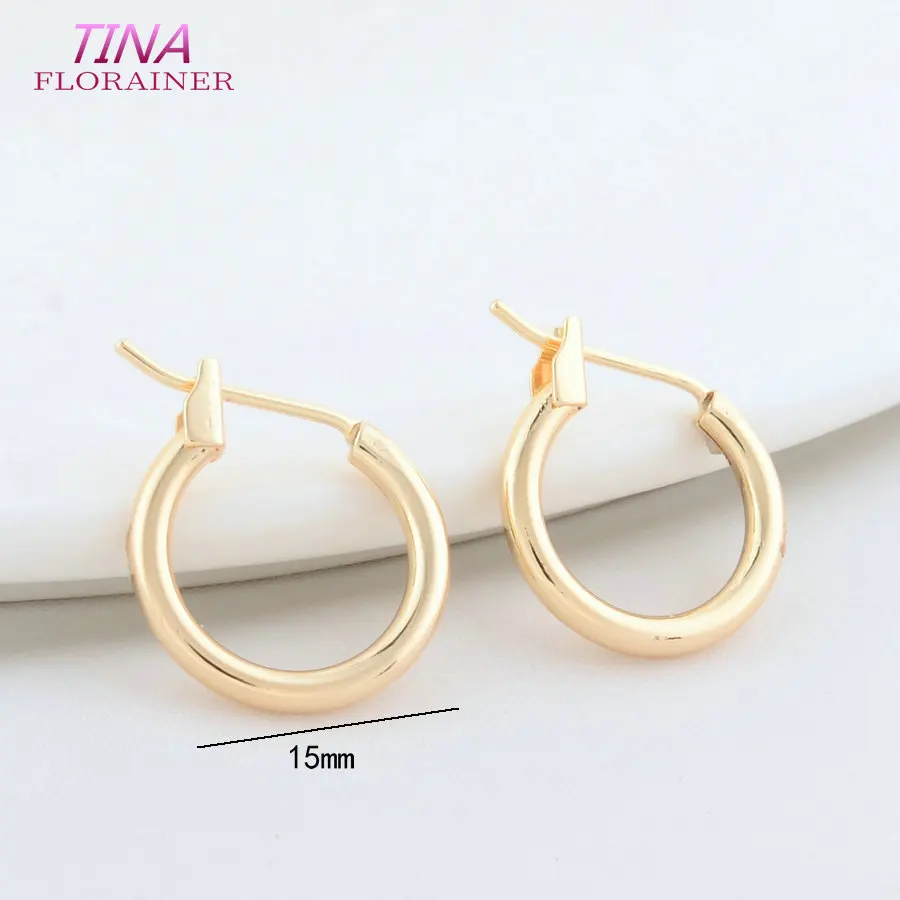 6PCS 15MM 20MM 24K Gold Color Brass Round Earrings Hoops High Quality Jewelry Making Supplies Diy Findings Accessories