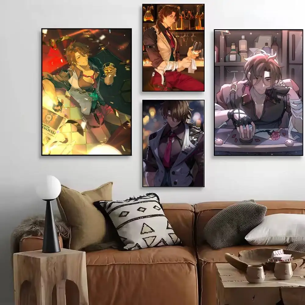 Anime Game Honkai Star Rail Gallagher Posters High Quality Self-adhesive Wall Art Decorations Color Prints Sticky