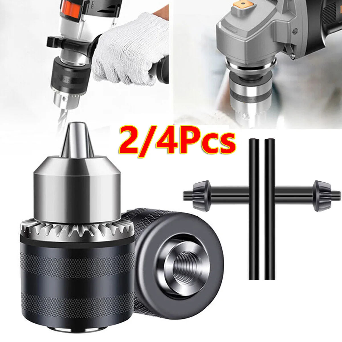 

2/4Pcs M10 Thread Angle Grinder Conversion Adapter Electric Drill Collet 10mm Chuck Holder Drill Convert For 4" Electric Grinder
