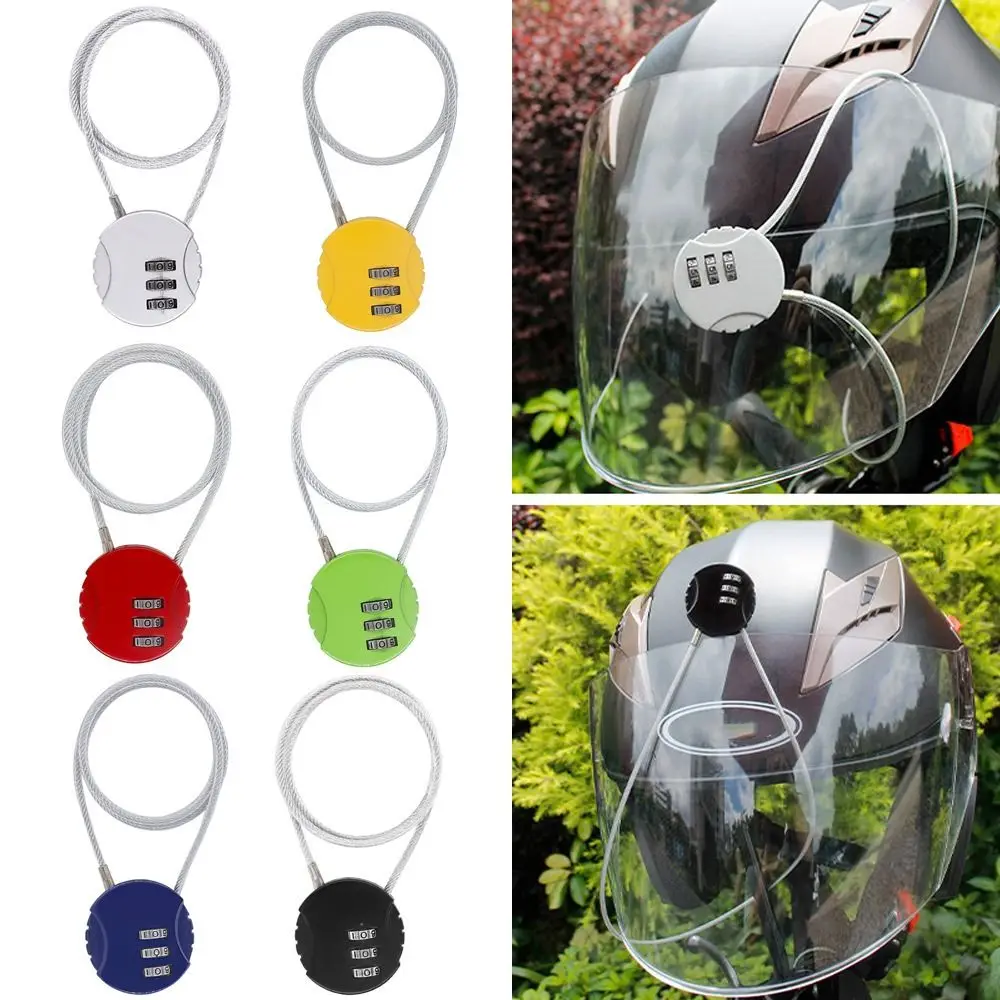 

New Motorcycle Helmet Lock Anti-theft Digit Padlock Code Security Lock Wire Rope Padlock Smart Combination Lock