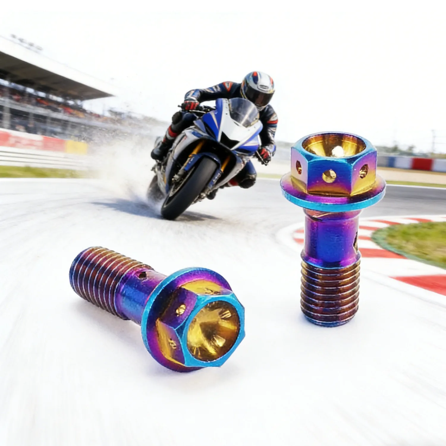 Titanium Bolt M10*1.25 Motorcycle Brake Caliper Tube Banjo Screw Single Hole Clutch Hexagon Flange Head Screws for Brembo Bolt view 4