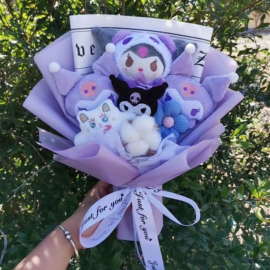 

Рождественские подарки Sanrio плюшевые цветы букет Kuromi плюшевые куклы Животные подарок на день Святого Валентина свадьбу вечеринку