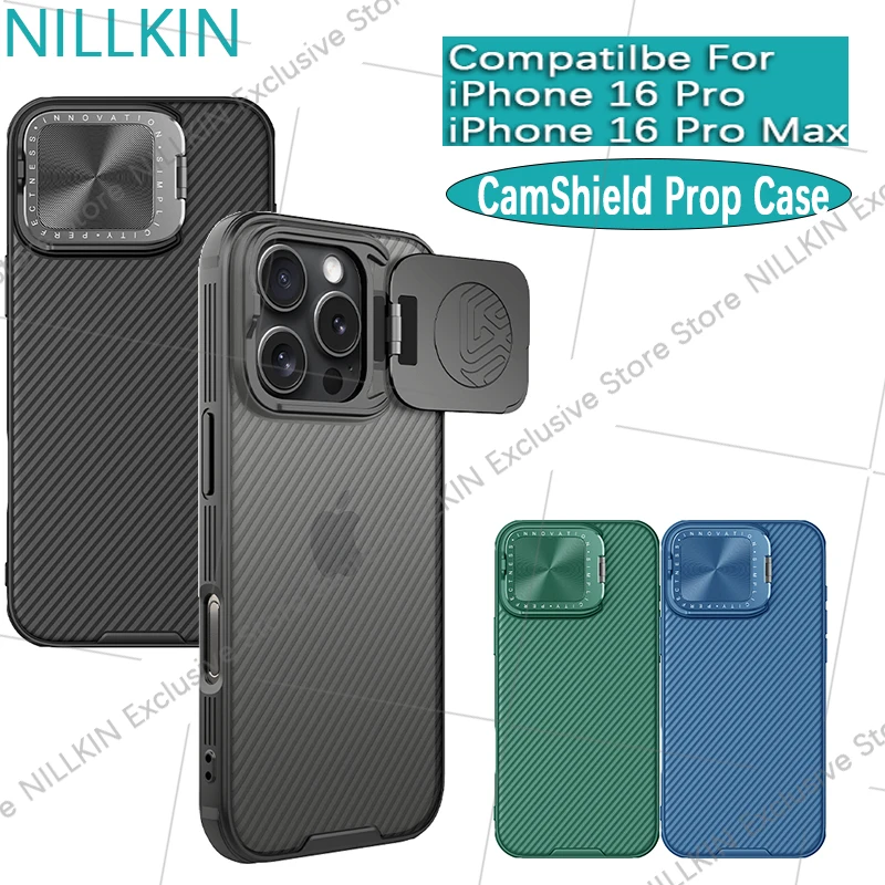 

Nillkin For iPhone 16 Pro Max/16 Pro TPU+PC CamShield Prop Case Lens cover bracket anti drop airbag phone case protective cover