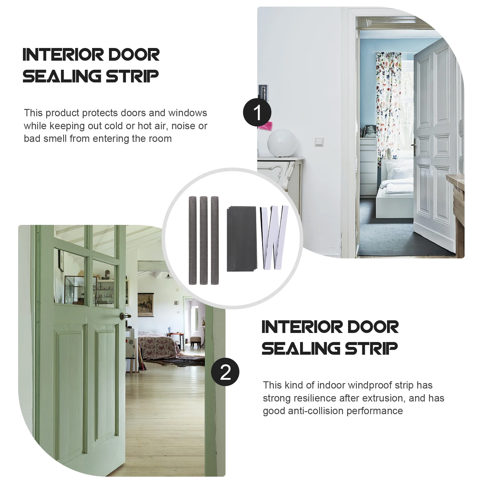 

Door Sealing Strip Weatherproof Soundproof Flexible PU Cotton Draft Blocker Window Seal Long Lasting Durable Hardware