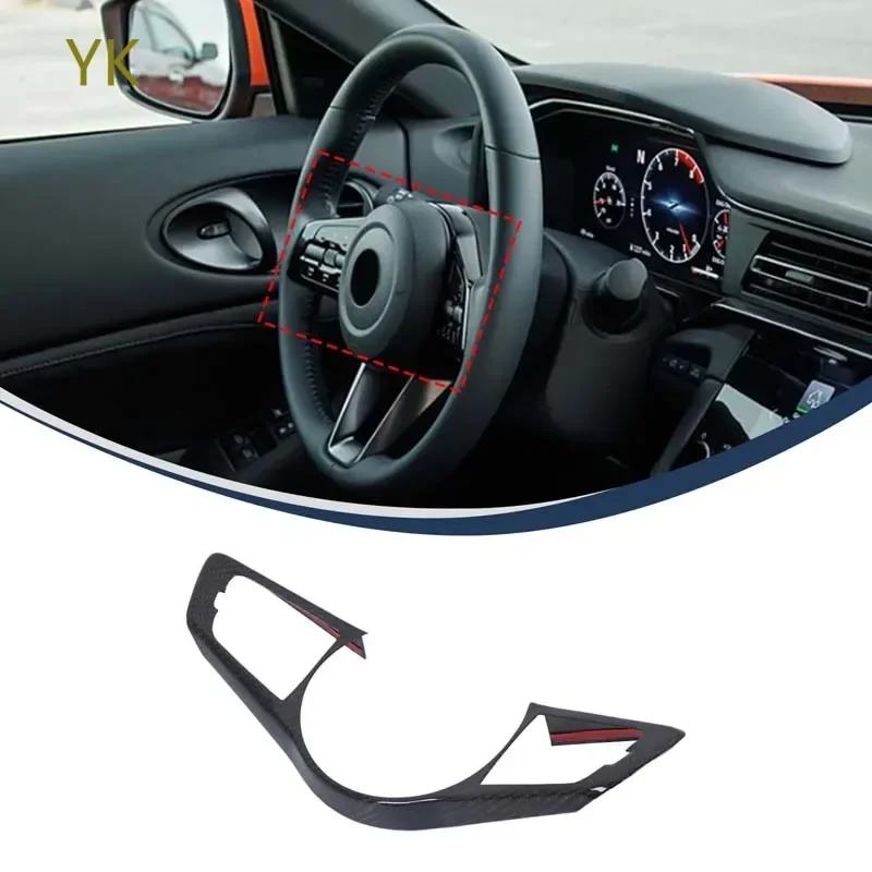 

For Nissan Fairlady Z RZ34 400Z 2023-2024 Real Carbon Fiber Car Steering Wheel Button Frame Cover Trim Interior Car Accessories