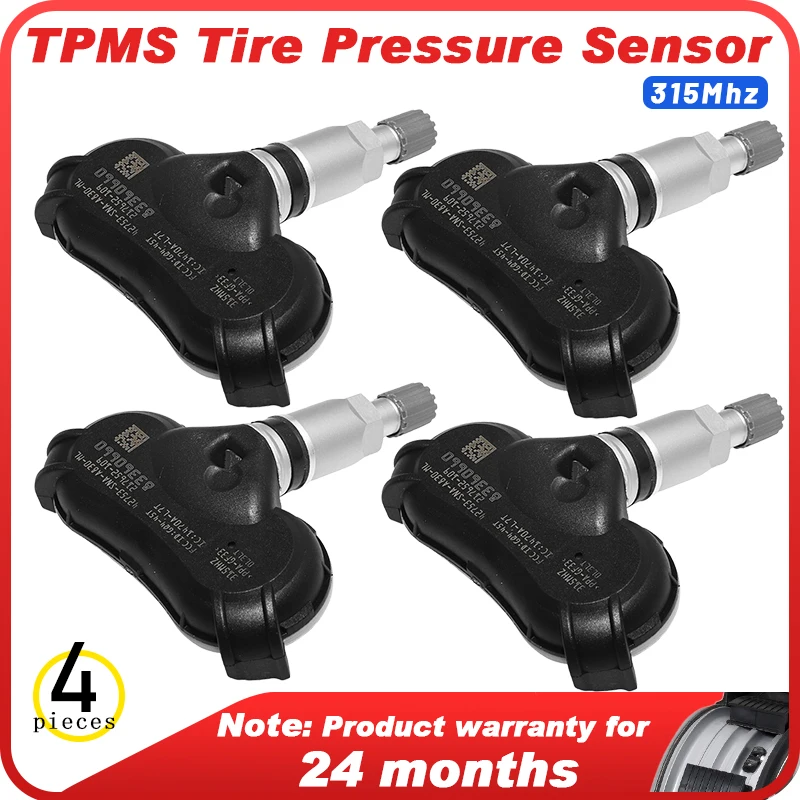 4X TPMS 42753-SNA-A83 315 MHz Tire Pressure Sensors For Honda CR-Z Odyssey Fit Insight ELement Civic 2008 2009 2010-2015