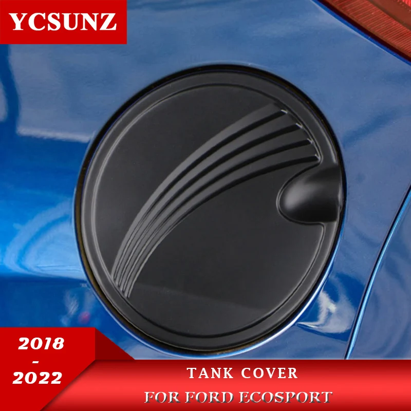 Matte Black Fuel Tank Cover Accessories For Ford Ecosport 2018 2019 2020 2021 Car tank Caps Exterior Parts YCSUNZ