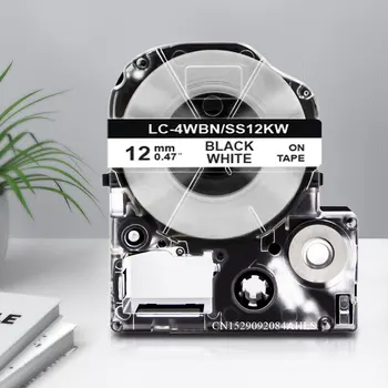 6/9/12 mm Etikettenband, kompatible Epson-Etikettenpatrone SS12KW, weiß-gelber Aufkleber für Epson-Drucker LW300 LW400 LW-600P LW-700