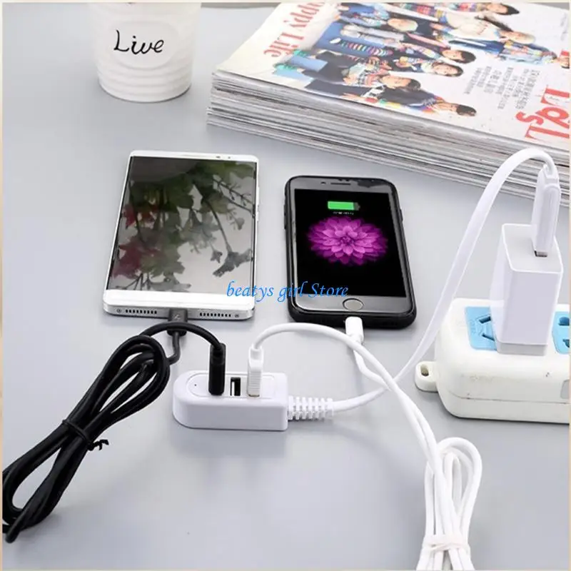 C7AB 3 USB Port Multi-function 3A Converter Extension Cable Line Expansion