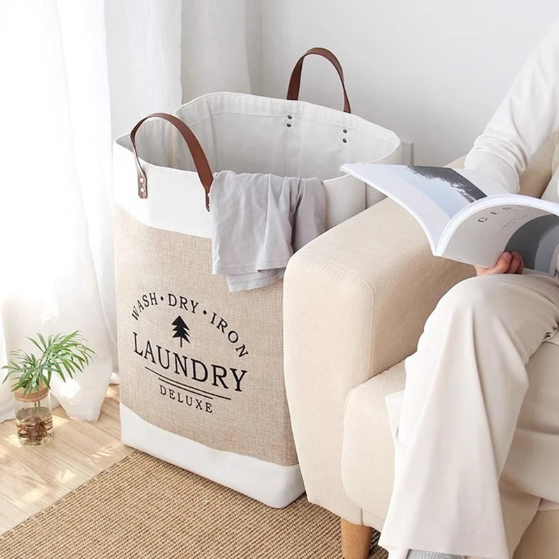 

Large Capacity Laundry Basket Dirty Clothes Basket Fabric Laundry Basket Folding Storage Basket Household Storage Box Portable