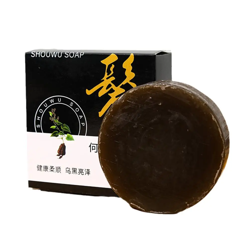 Natural Black Hair Darkening Shampoo Bar Polygonum Care Soap Shampoo Repair Hair Conditionermoisturize Solid C3n1