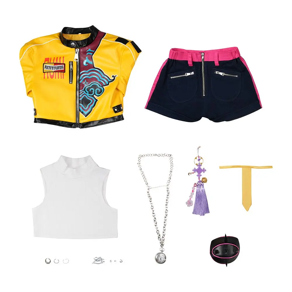 IN STOCK Rumi Zoey Mira Cosplay Costume Kpop Demon Hunters Cosplay【XS-3XL】DokiDoki-N Huntrix Rumi Cosplay Wig Costume