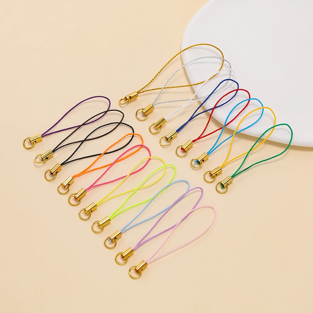 20/50pcs Polyester Colorful Strap Charm Cords With Connecting Ring for Keychains Phone Lanyard Keychain Durable Jewelry Cords image 4