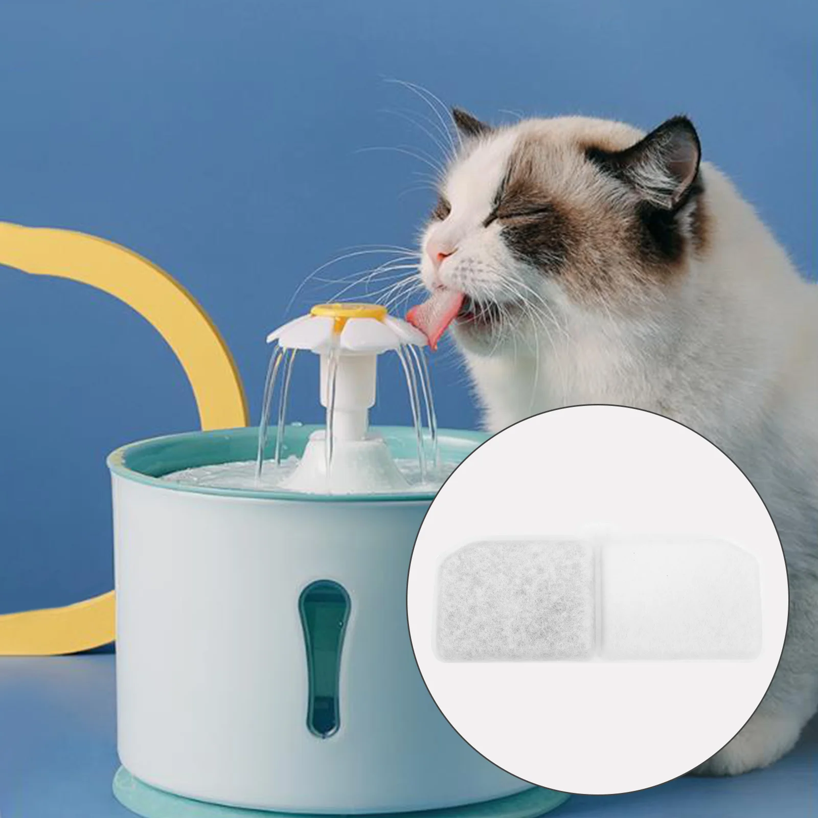 

10 Pcs Water Dispenser Filter Cotton Pet Fountain Dog Square Replacement Feeder