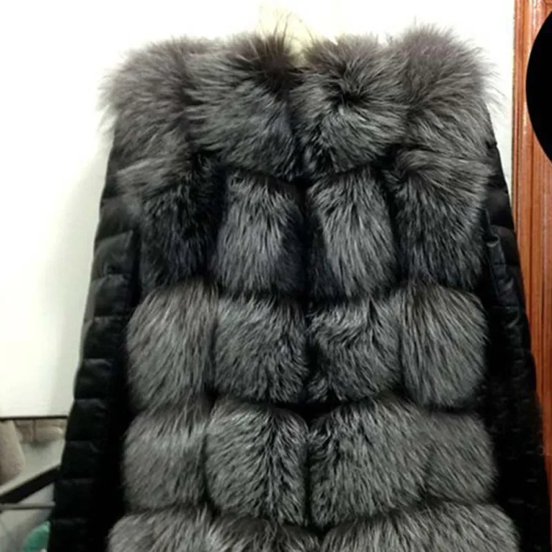 Fashion Winter Women Imitation Fox Fur Coat PU Leather Long Sleeve Jacket Keep Warm Outwear Lady Casual Overcoat S-3XL