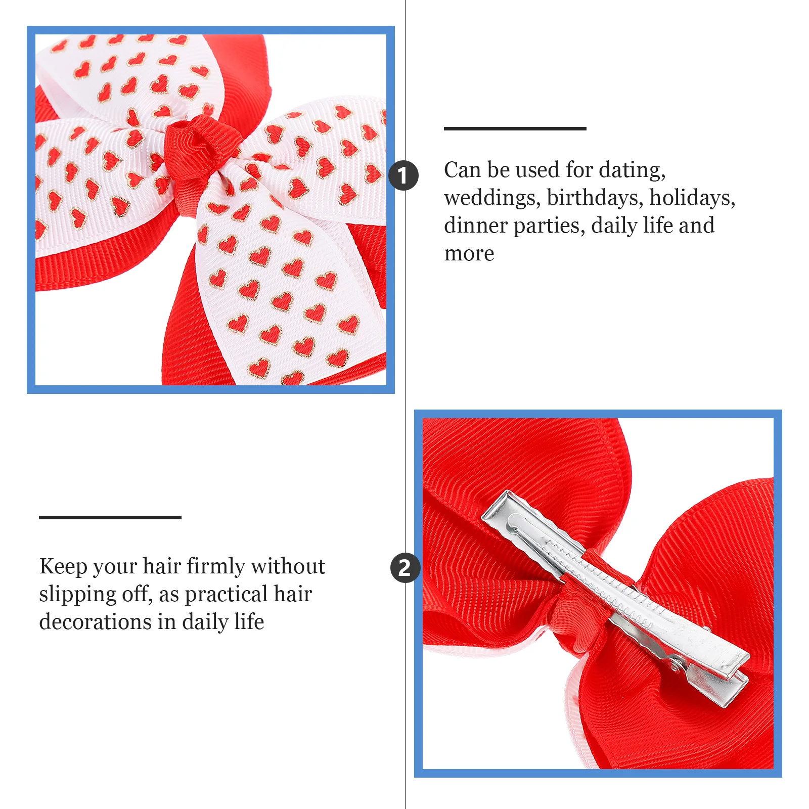 

3Pcs Lightweight Bow Hair Accessories Exquisite Design Hairpins for Women Girls Holiday Party Wear Bow Hairpins