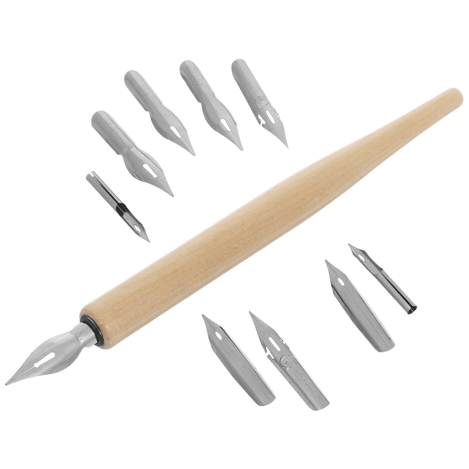 مجموعة واحدة من أقلام الغمس الخشبية القابلة للاستبدال بأحجام متعددة لرسم الرسم والكتابة والتوقيع ومستلزمات الفنانين للمحترفين #1