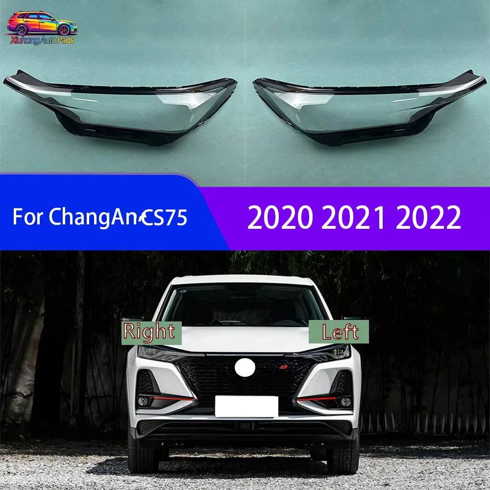 For ChangAn CS75 Plus 2020 2021 2022 Headlights Cover Transparent Headlamp Shell Lens Replace Original Lampshade Plexiglass