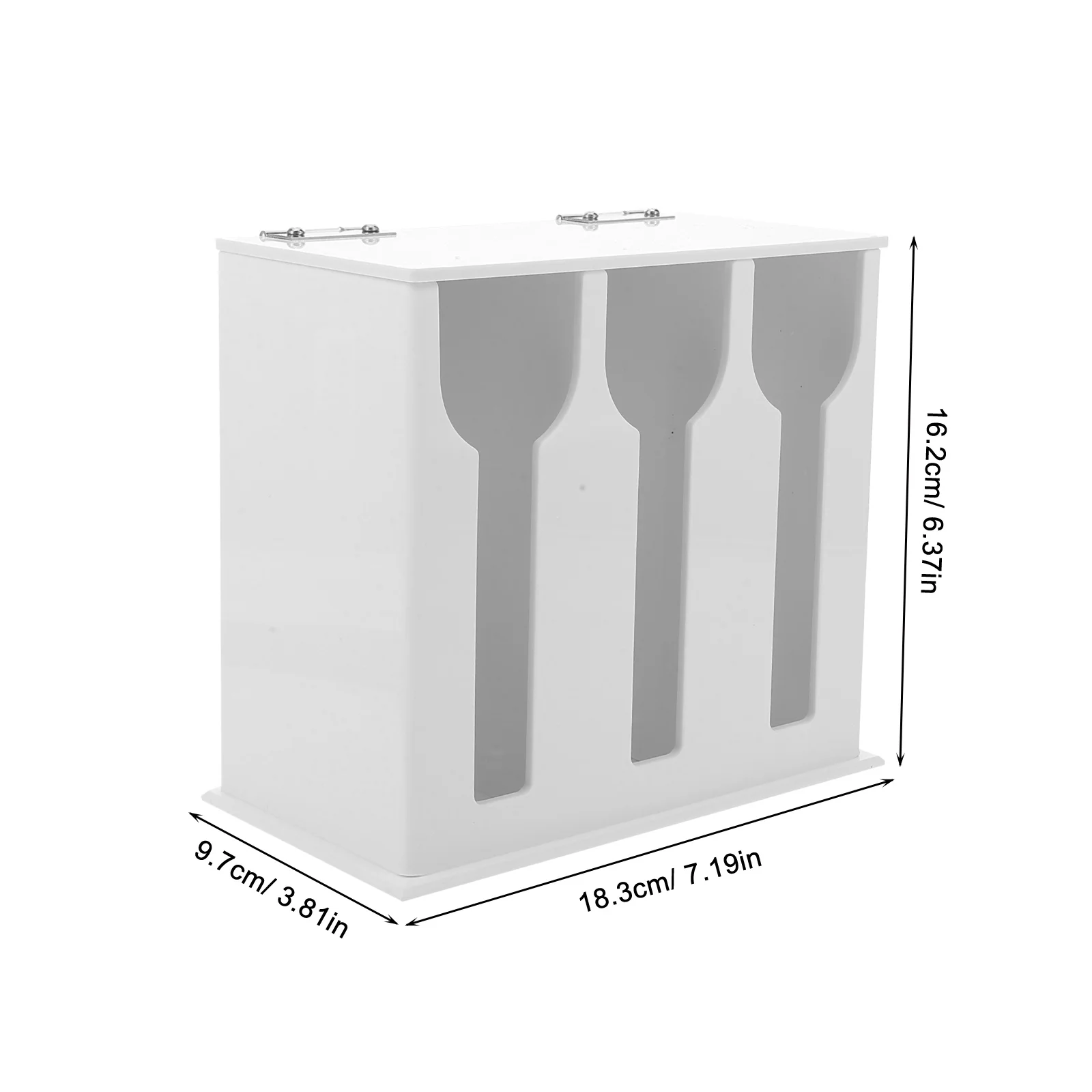 Utensil Box Spoon Storage Case 3 Compartments Acrylic Spoon Holder Organizer Kitchen Countertop Cutlery Dispenser Tableware Rack