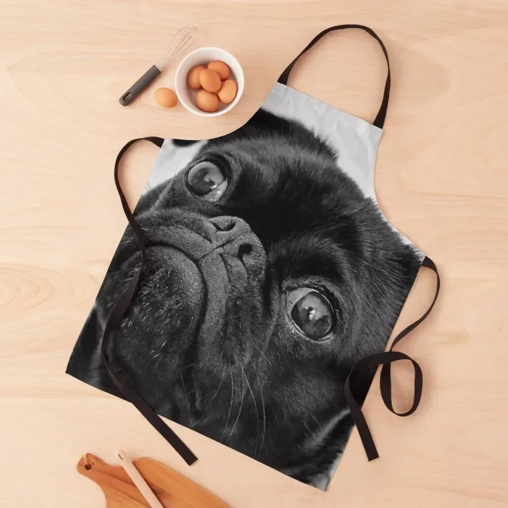 

Cute Black Pug Dog Apron japanese style Kitchen Chef Kitchen For Women christmas kitchen cloths Apron