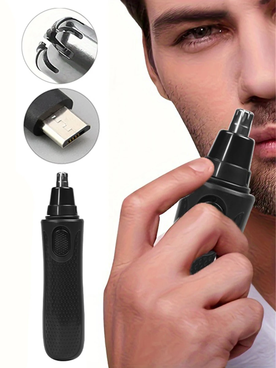 Waysh Easy to Trim Nose Hair, Hair Removal Tool, 1 Nose Hair Remover + 1 Brush + 1 Charging Cable