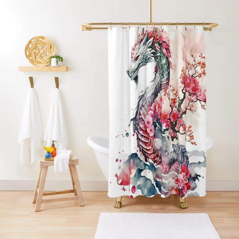 

Watercolor dragon Shower Curtain Cover Window Curtain