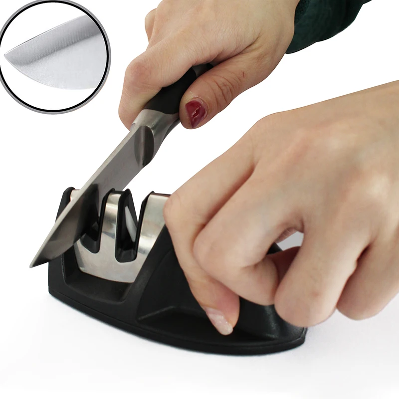 Portable Knife Sharpener 2 Stages Professional Kitchen Sharpening Stone  Grindstone Tungsten Steel Sharpener Kitchen Knive Tools