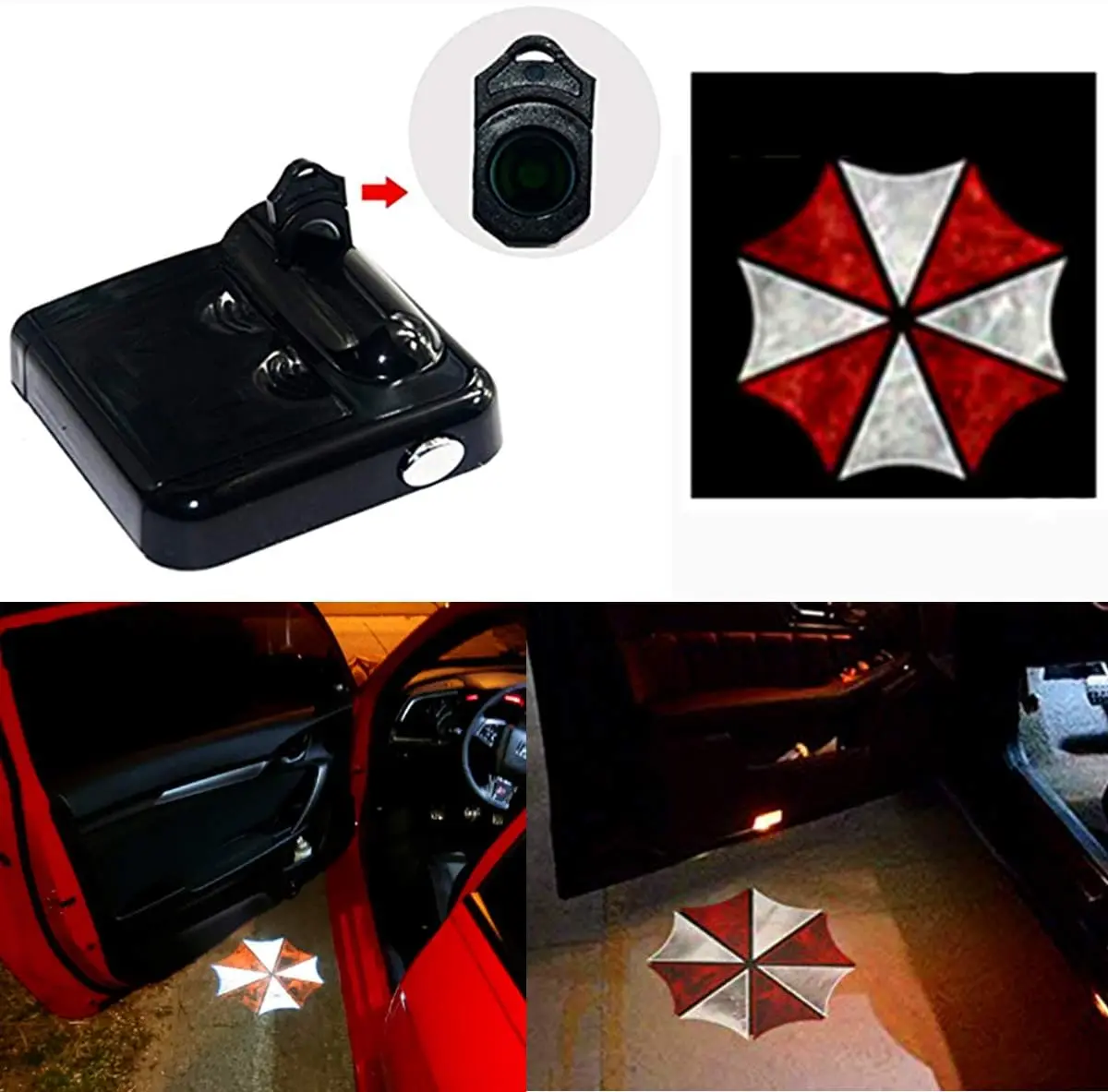 Luci per proiettori a LED per portiera dell'auto con sensore magnetico, lampade per ombretti di benvenuto (confezione da 2)