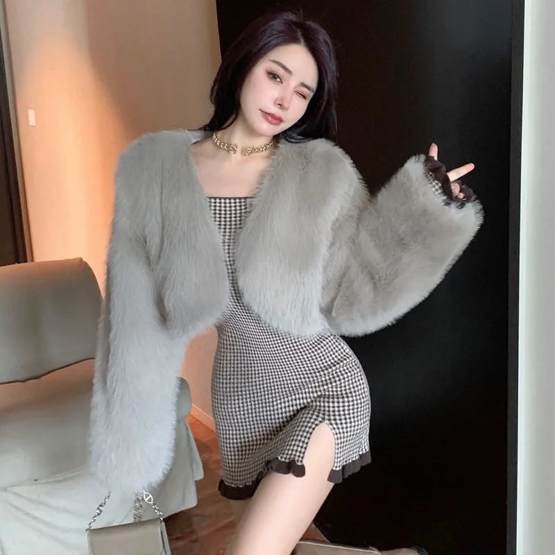 Fur Coat Women 2024 Autumn Winter New Short Top Fur Jacket