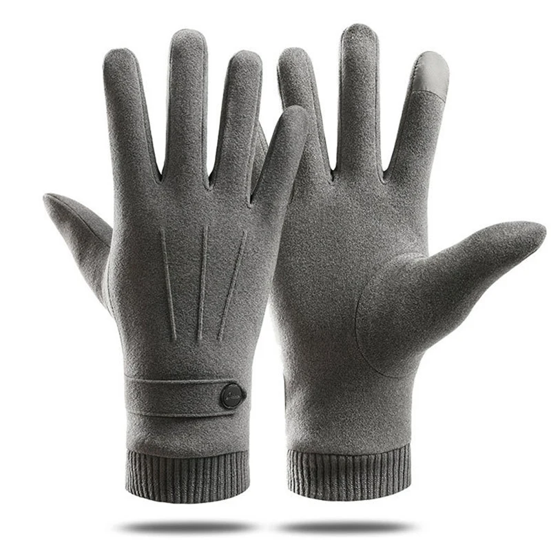 

Thickened And Plush Cycling And Driving, Windproof And Warm Touch Screen Gloves, Men's Winter German Velvet Warm Gloves