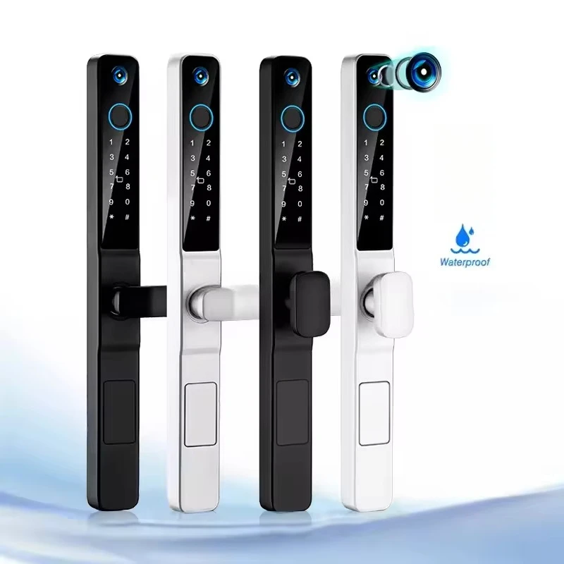 باب ألومنيوم HanDaily ذكي مقاوم للماء واي فاي باب ذكي إلكتروني رقمي للباب الزجاجي المنزلق