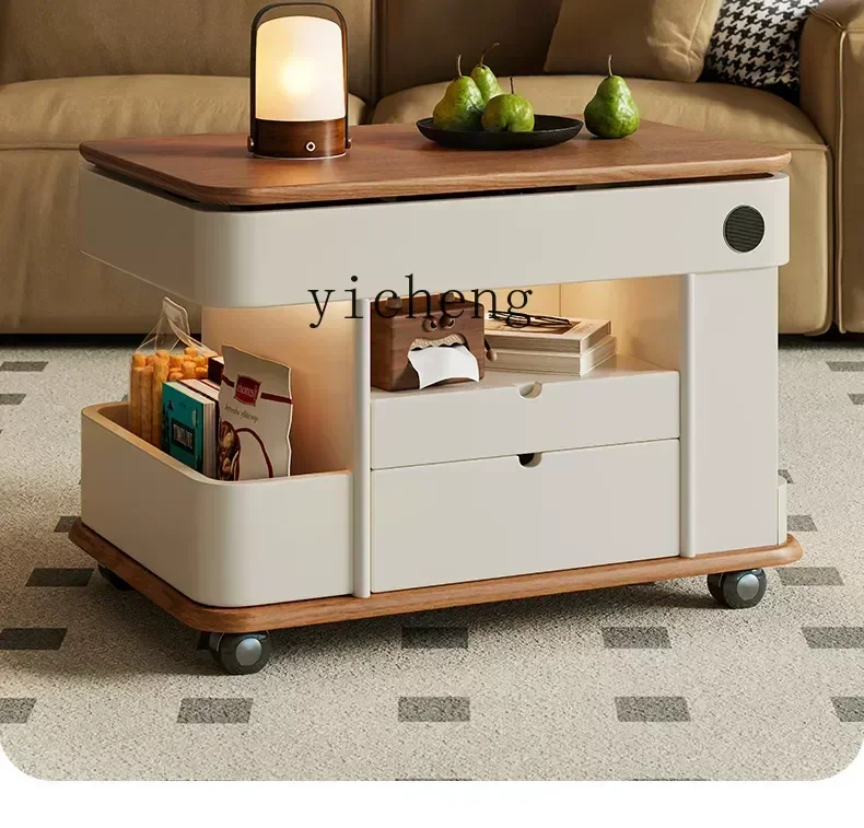 

ZC mobile coffee table living room household small apartment modern simple side table multi-function cart