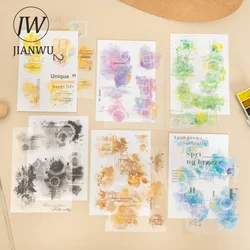 JIANWU A Watercolor Album Series Vintage Smudge Label Landscaping Material Collage Sticker Book Creative DIY Journal Stationery