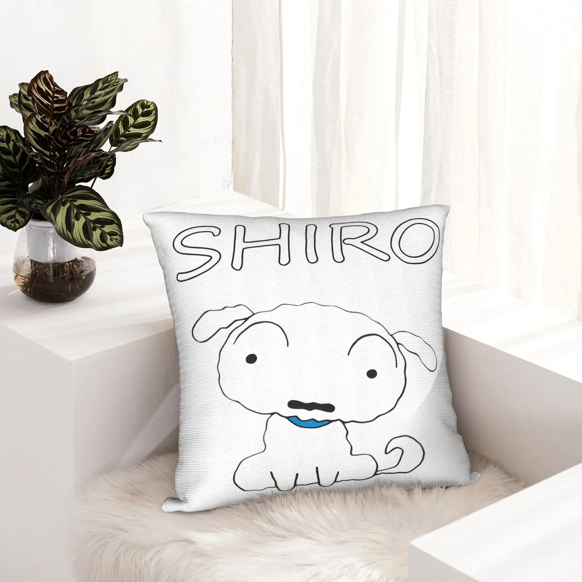 Shiro Crayons Shin-chans dog Pillowcase Printing Polyester Cushion Cover Decor  Throw Pillow Case Cover Home Drop Shipping 45X45