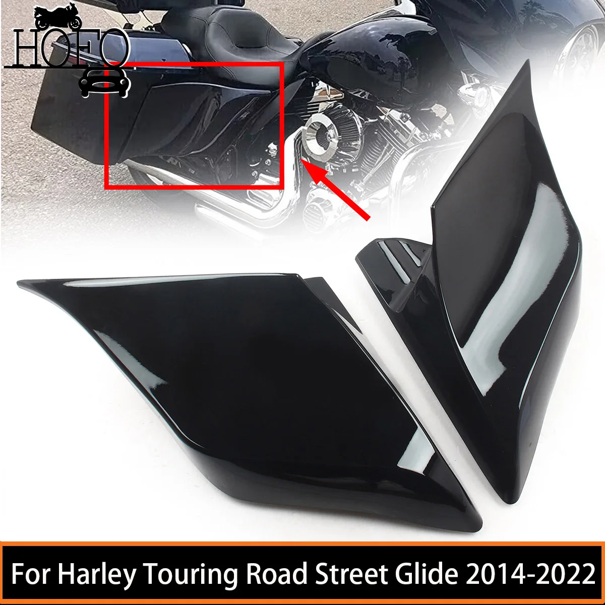 

Stretched Extended Side Battery Cover Panels For Harley Touring Road King Electra Glide Ultra Classic Motorcycle Accessories