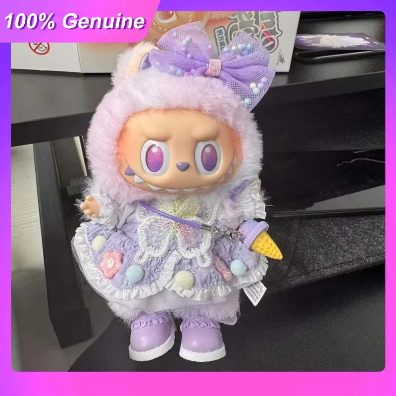 

New Suitable For 17cm 3.0 Lucky Labubu Clothing V3 Blind Box Pendant Doll Lucky Purple Bow Dress Cute Doll Dressing Up