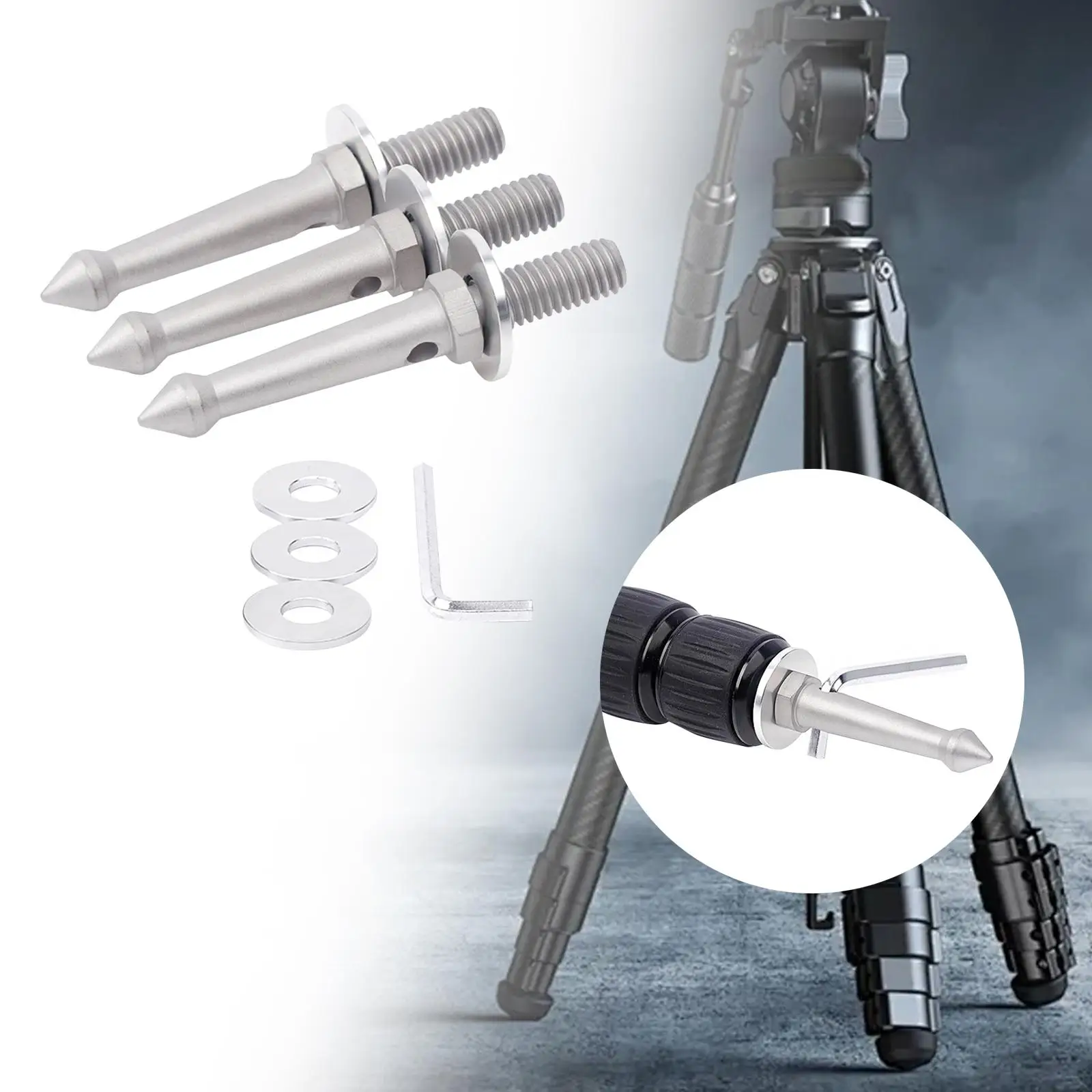 3 Pieces Camera Tripod Feet 3/8