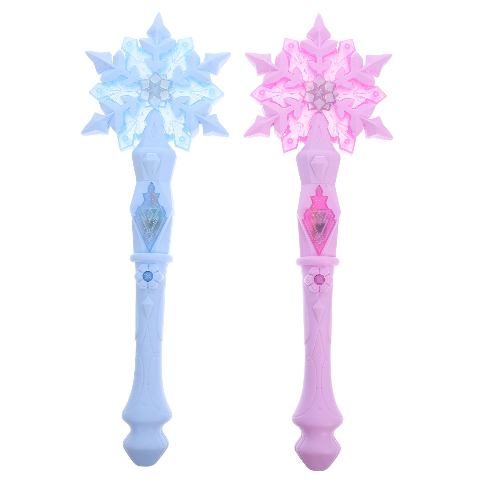 2Pcs Glowing Fairy Wands Snowflake Light Sticks Princess Girl Cosplay Fairy Wands Children Toys Girl Birthday party Gifts decor