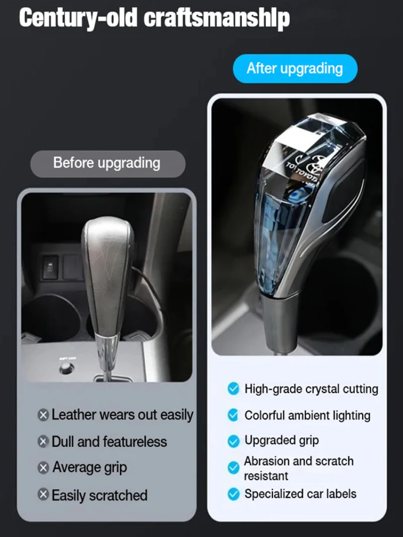 Car Crystal Shift Knob Modified Automotive Shifter Lever Head Automobile Interior Accessories