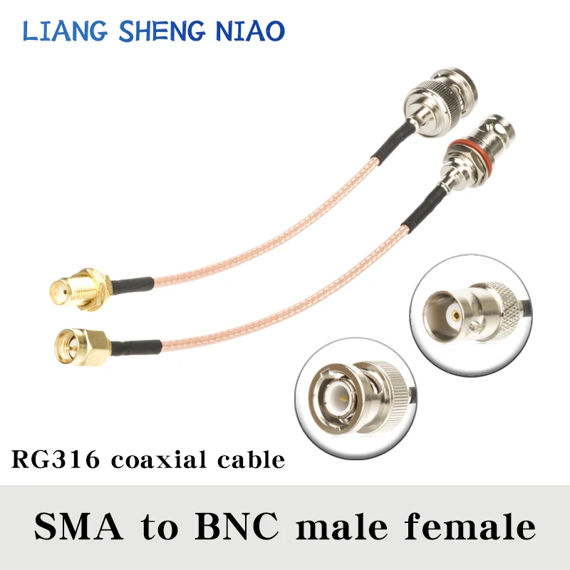 Kabel RG316 50 Ohm BNC jantan sudut kanan ke BNC jantan adaptor konektor steker untuk kamera Video SDI Camcorder HD-SDI/3G-SDI/4K/8K