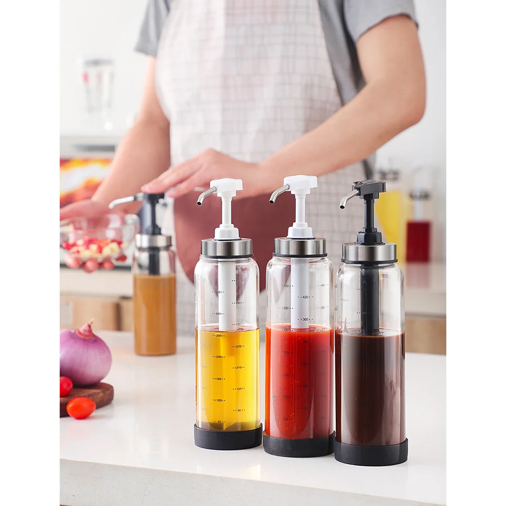 

500Ml Large Capacity Sauce Storage Bottle Perfect for Home Restaurant Jam Salad Dressing Vinegar Dispensing Black