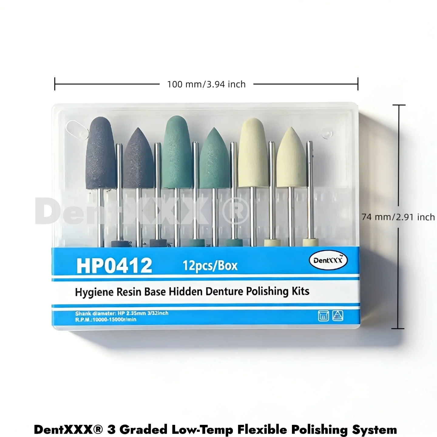 Buy 10 Get 2 Free HP0412 Acrylic Composite Polishing Set Polishing Heads for Low Speed Grinding, Silicone Rubber Trimming Polish