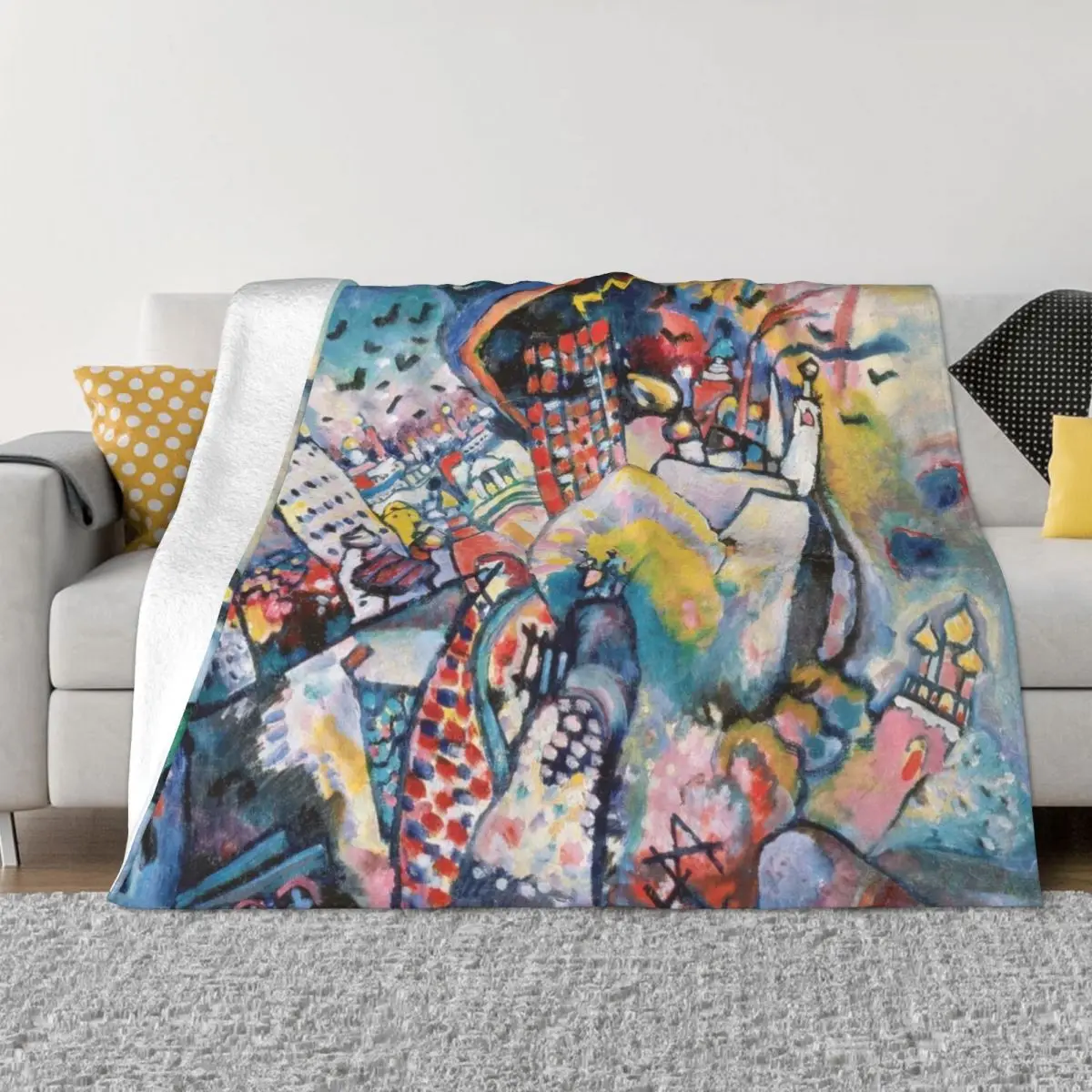 

Wassily Kandinsky Moscow. Red Square Throw Blanket blankets and throws Flannel Fabric sofa