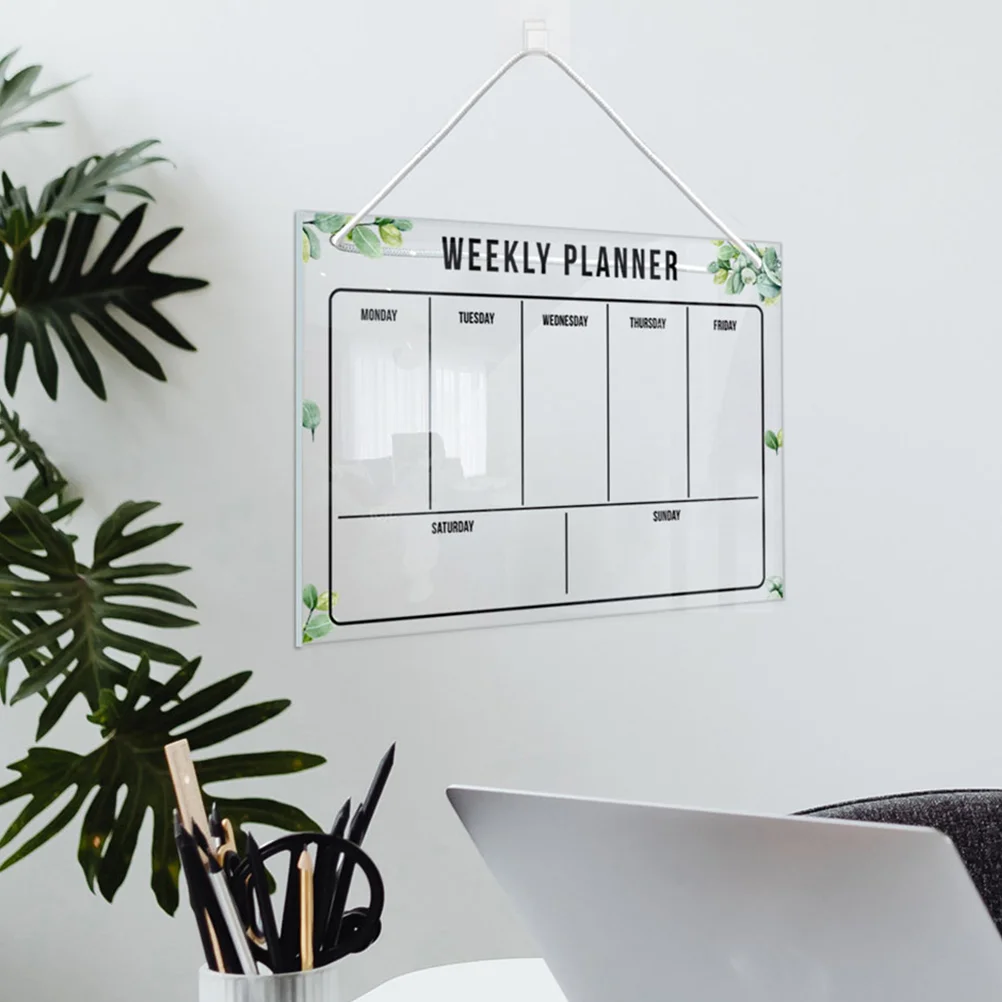 Erasable Memo Board Office Message Writing with Lanyard Recording Boards Household Acrylic Tabletop Transparent