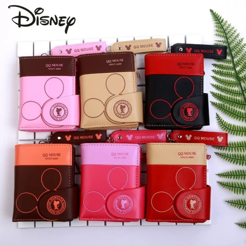 

Disney Mickey New Women's Wallet Fashionable High Quality Multi Card Student Zero Wallet Cartoon Cute Simple Short Fold Wallet