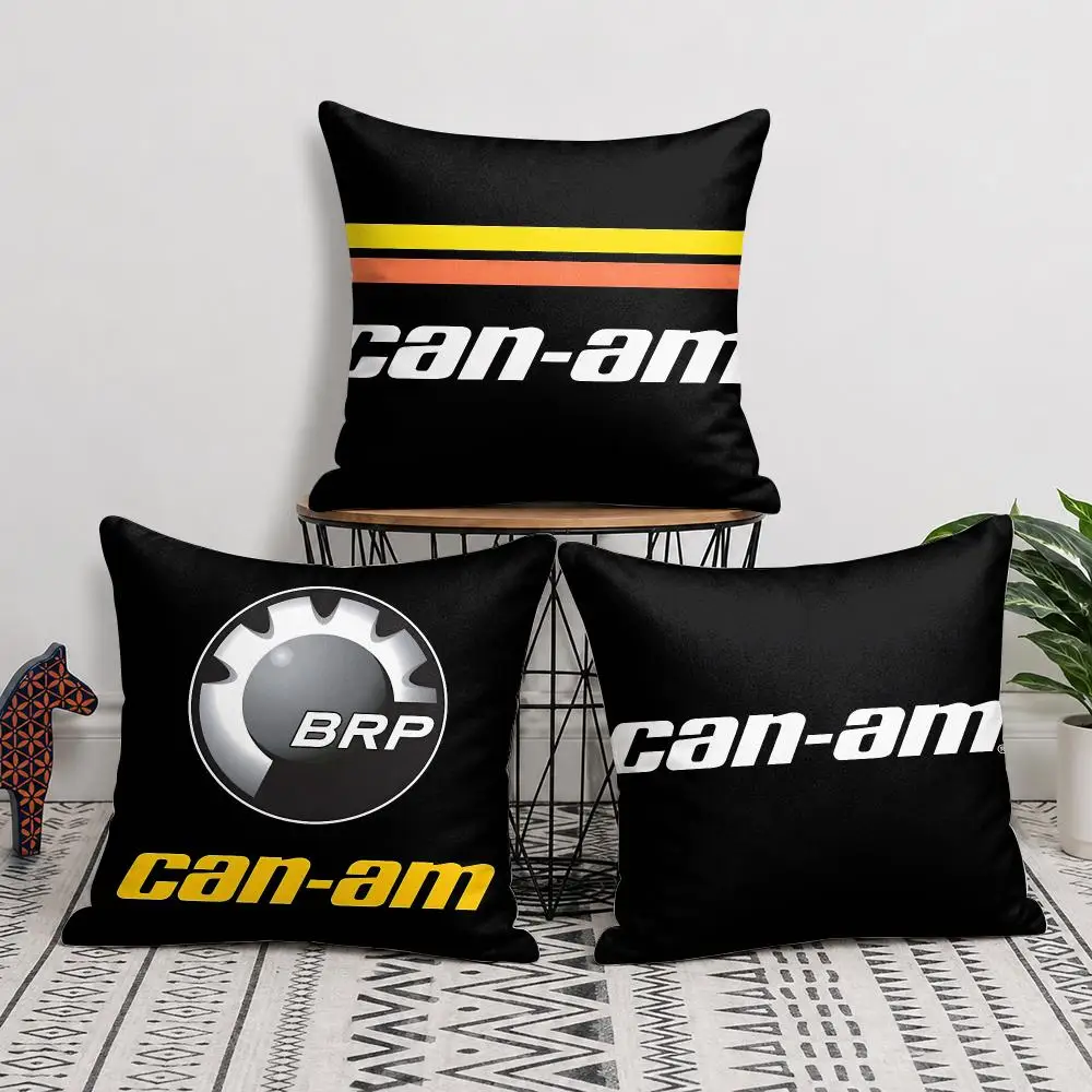 C-can-am Logo Luxury Logo Cushion Cover Double-Sided Plush Sofa Cushion Covers Organic Breathable Invisible Zipper