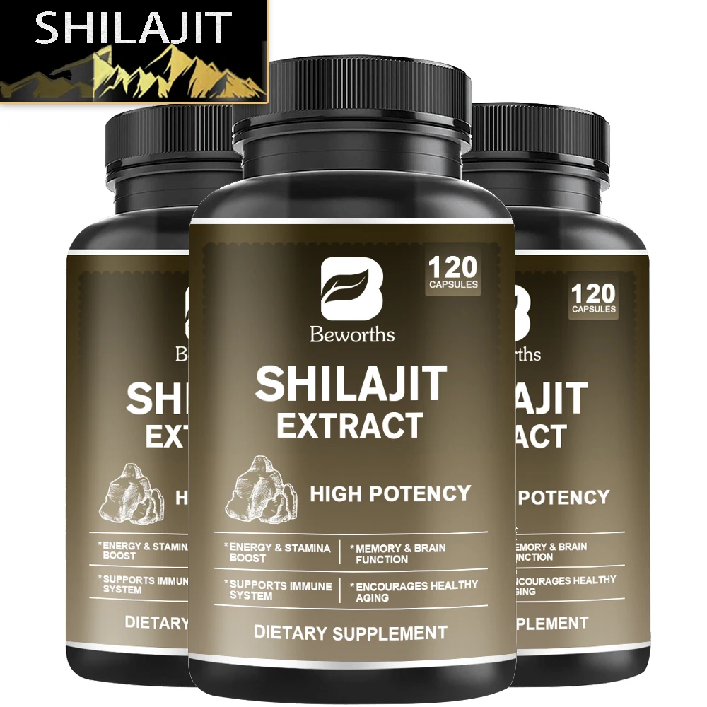 BEWORTHS Pure Ginseng Shilajit Capsules High Nutritional Potency Plant-Derived Trace Minerals & Fulvic Acid Healthy Food