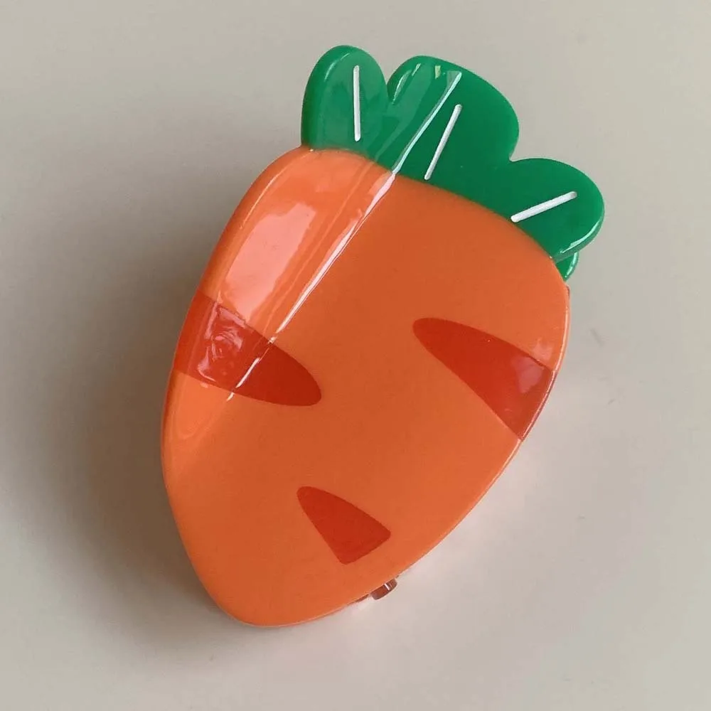 

Модный водонепроницаемый зажим в виде фруктовой акулы, милый корейский стиль, уксусная кислота, коготь для волос, тыква, питайя, акриловые аксессуары для волос, вечерние