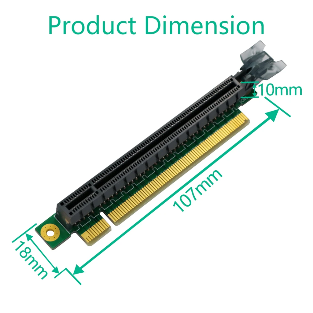 PCI Express X16 Riser-Adapterkarte 90 Grad rechtwinklig / 180 Grad flache Einsteckung PCI-e 16X Extender für 1U 2U PC-Server – Detail 18