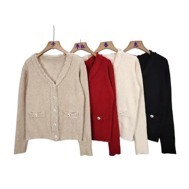 여성 니트 하이웨이스트 자켓 가을 겨울 신상 슬레 태슬 카디건 스웨터 아우터웨어 패션 여성 의류